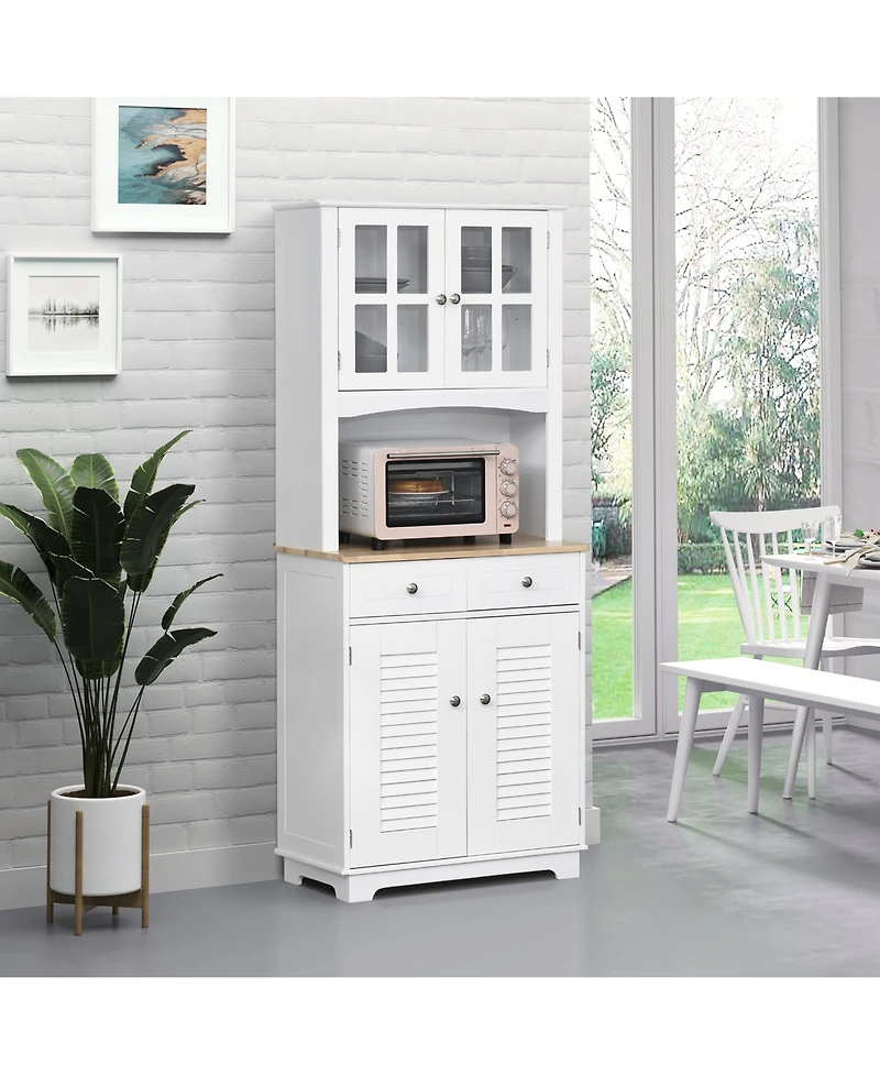 Slickblue Sleek Kitchen Storage Cabinet with Plenty of Shelves for Pantry and Dining Room Needs