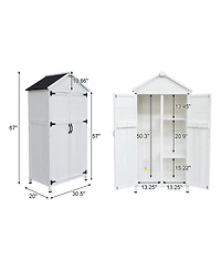 Streamdale Furniture 67" Fir Wood Storage Shed with Double Doors