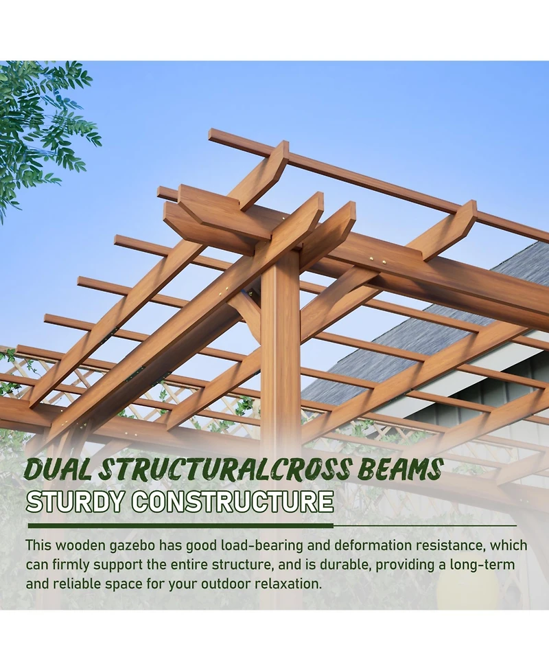 Streamdale Furniture 12x10 Wood Pergola - Garden Patio Deck