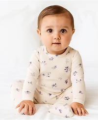 MeMoi Baby and Toddler Girls Floral Toile Footie