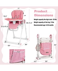 Costway Baby High Chair Foldable Feeding Chair