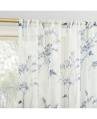 Maeve Botanical Print Sheer Rod Pocket Curtain Panel