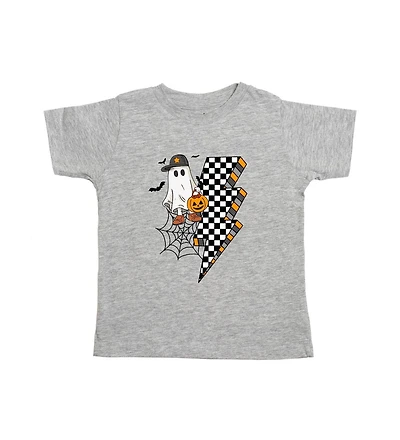 Sweet Wink Baby Boys Checker Ghost Halloween Short Sleeve T-Shirt