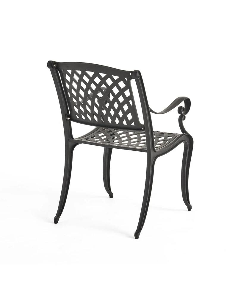 Flynama Cayman Arch Mesh Aluminum Dining Chairs Set of 2 Outdoor Patio Seating