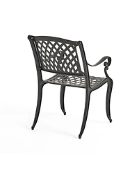Flynama Cayman Arch Mesh Aluminum Dining Chairs Set of 2 Outdoor Patio Seating