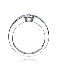 Rachel Glauber Two Tone with Clear Cubic Zirconia Band Ring