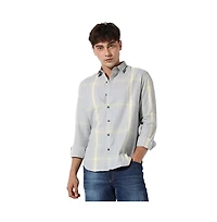 Campus Sutra Men's Plaid Button Up Shirt