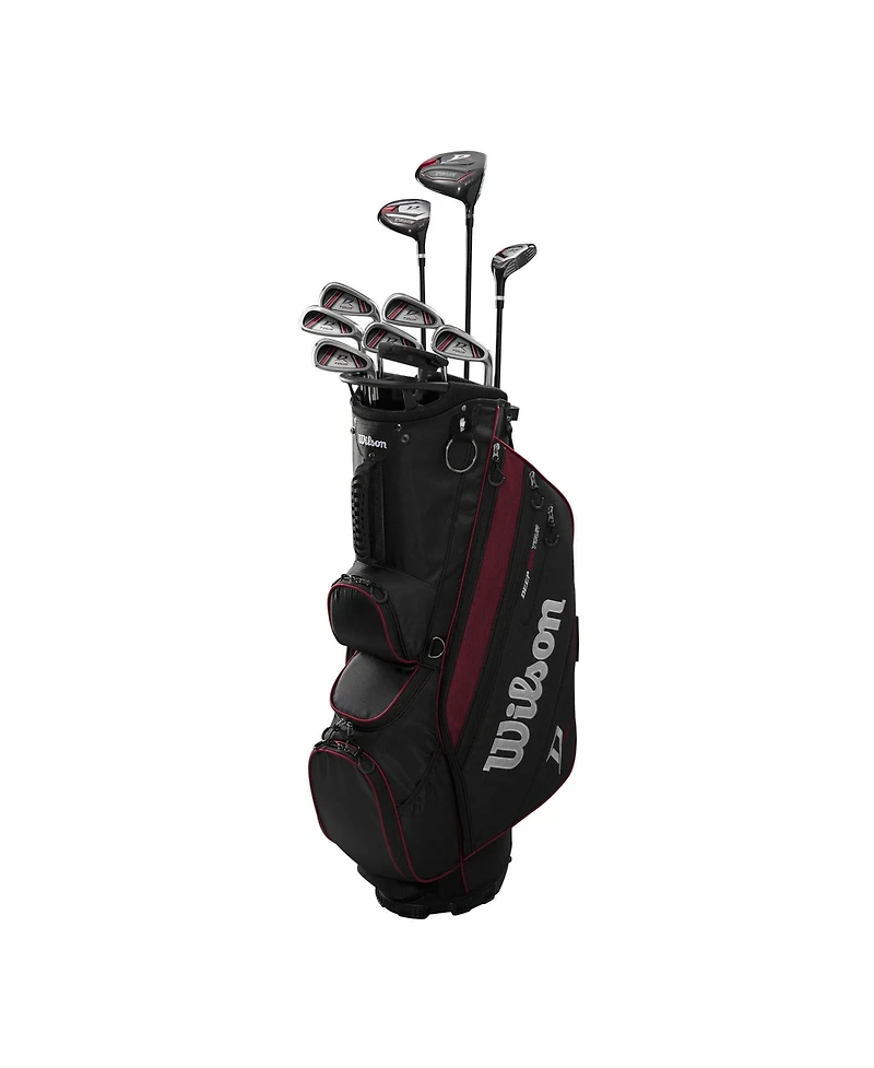 Wilson Deep Red Tour Right Hand Mens Carry Complete Golf Set - Long / Regular / Black