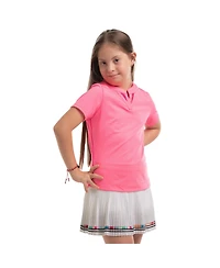 Lucky In Love Girls Double V Short Sleeve Golf Polo