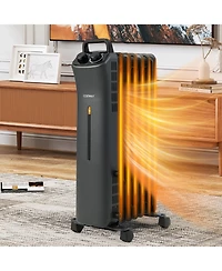 Costway 1500W Oil Filled Space Heater Electric Heater Adjustable Thermostat