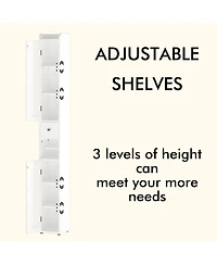 Casainc 67.51 in Slim Tall Bathroom Cabinet with Adjustable Shelves and 2 Doors