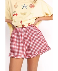 Petal and Pup Women's Daphne Short Set - Yellow Red Gingham