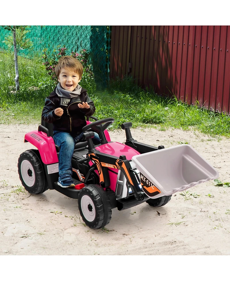 12V Battery Powered Kids Ride on Excavator with Adjustable Arm and Bucket