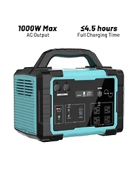 Mondawe 1000W Portable Power Station, 1024Wh Solar Generator with Ac Outlet & Led Light