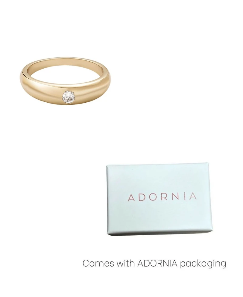 Adornia Gold Cubic Zirconia Chubby Band Ring