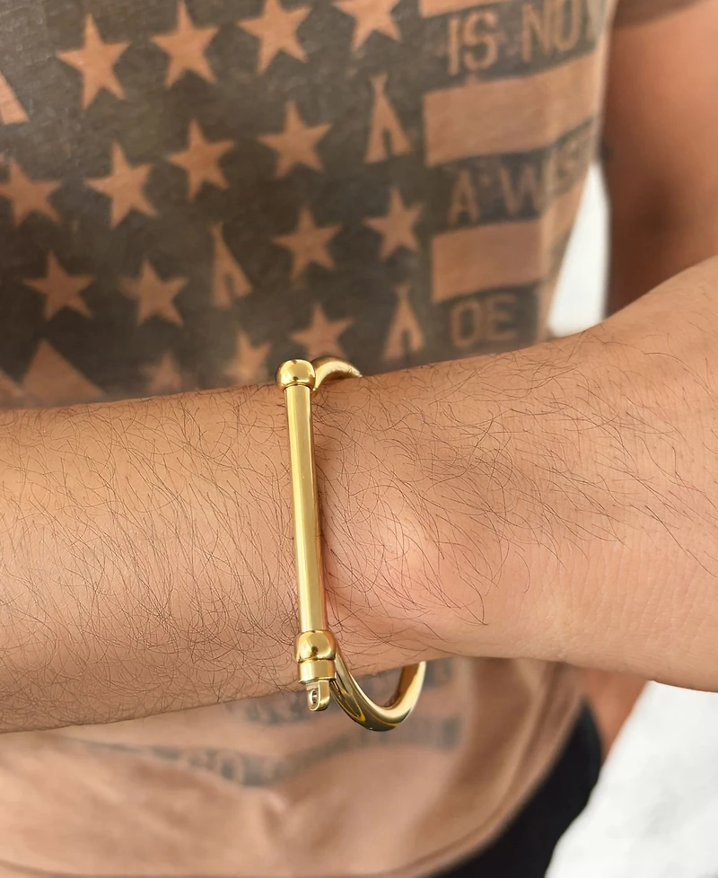 Adornia Tarnish Resistant Gold Screw Cuff Bracelet