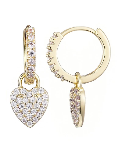 Adornia Gold Cubic Zirconia Heart Huggie Earrings