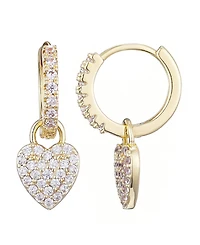Adornia Gold Cubic Zirconia Heart Huggie Earrings