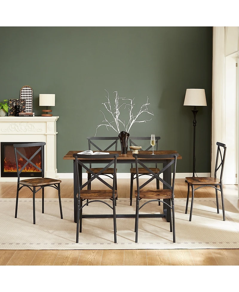 Casainc 7 Piece Dining Table Set with Chairs for Kitchen, Breakfast Nook or Living Room