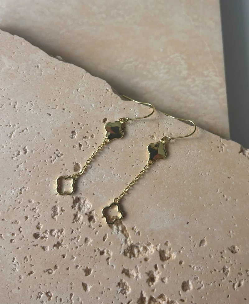 Adornia Gold Clover Drop Earrings
