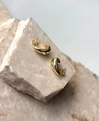 Adornia Gold Crystal Stone Pear Teardrop Stud Earrings