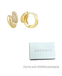 Adornia Gold Cubic Zirconia Double Band Hoop Huggie Earring