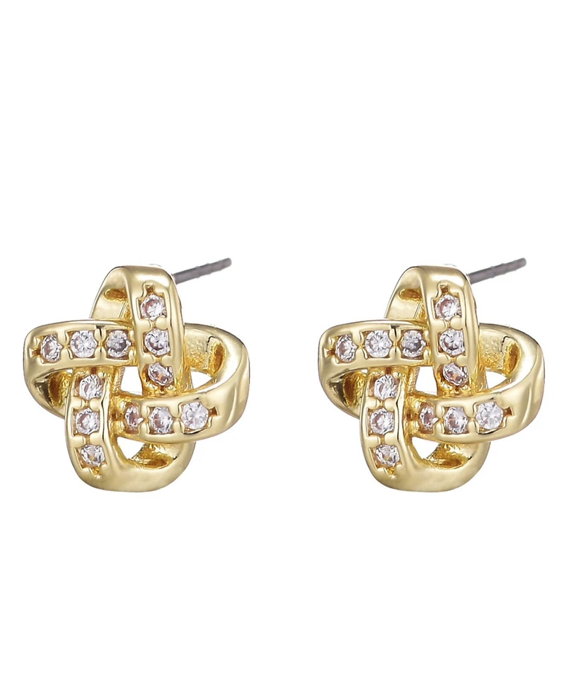 Adornia Gold Knot Twist Stud Earrings