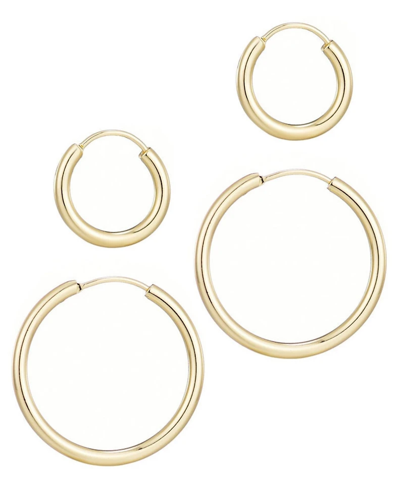 Adornia Gold Endless Hoop Earrings Set