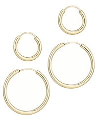 Adornia Gold Endless Hoop Earrings Set