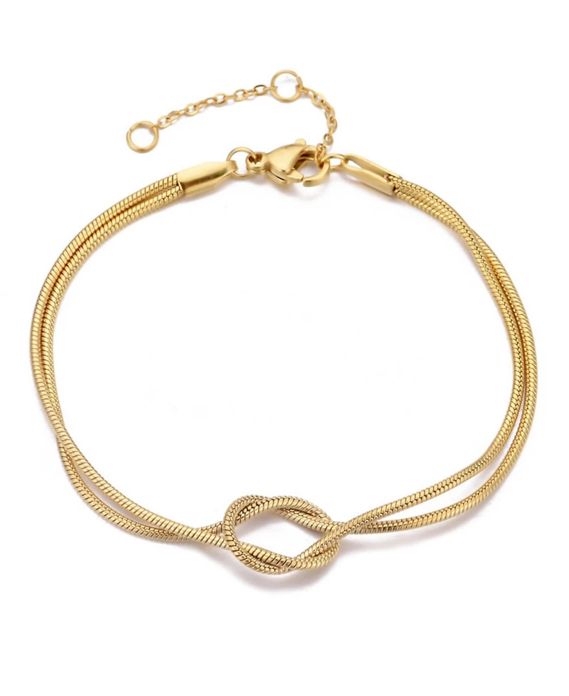 Adornia Tarnish Resistant Gold Knotted Rope Chain Bracelet
