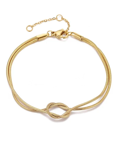 Adornia Tarnish Resistant Gold Knotted Rope Chain Bracelet