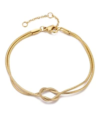 Adornia Tarnish Resistant Gold Knotted Rope Chain Bracelet