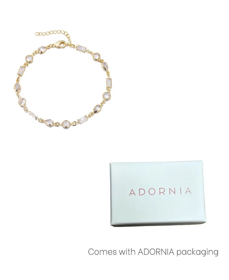 Adornia Gold Crystal Mixed Shape Bracelet