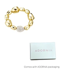 Adornia Gold Plated Stretch Pebbled Bracelet