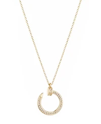 Adornia Gold Cubic Zirconia Curved Nail Ring Necklace