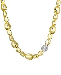 Adornia Gold Crystal Pebbled Gold Necklace with Centerpiece