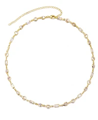 Adornia Gold Crystal Mixed Shape Necklace