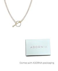 Adornia Gold Crystal Toggle Tennis Necklace