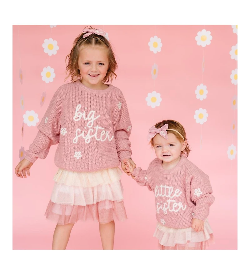 Sweet Wink Little Girls Sister Knit Sweater