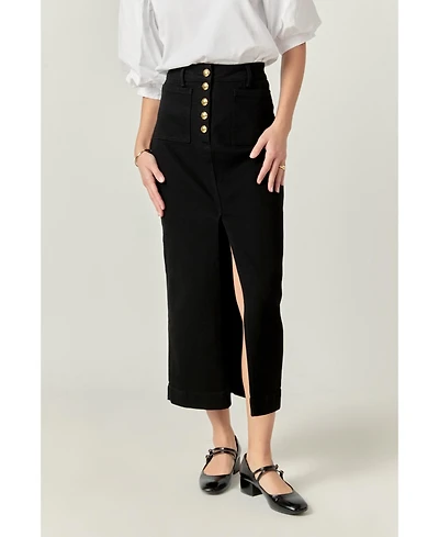 English Factory Women's Denim Maxi Skirt