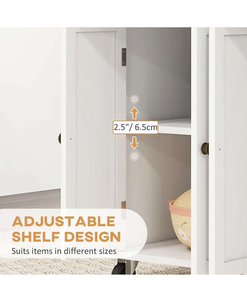 Slickblue Spacious Kitchen Storage Cabinet with Doors and Shelves for Pantry and Dining Essentials