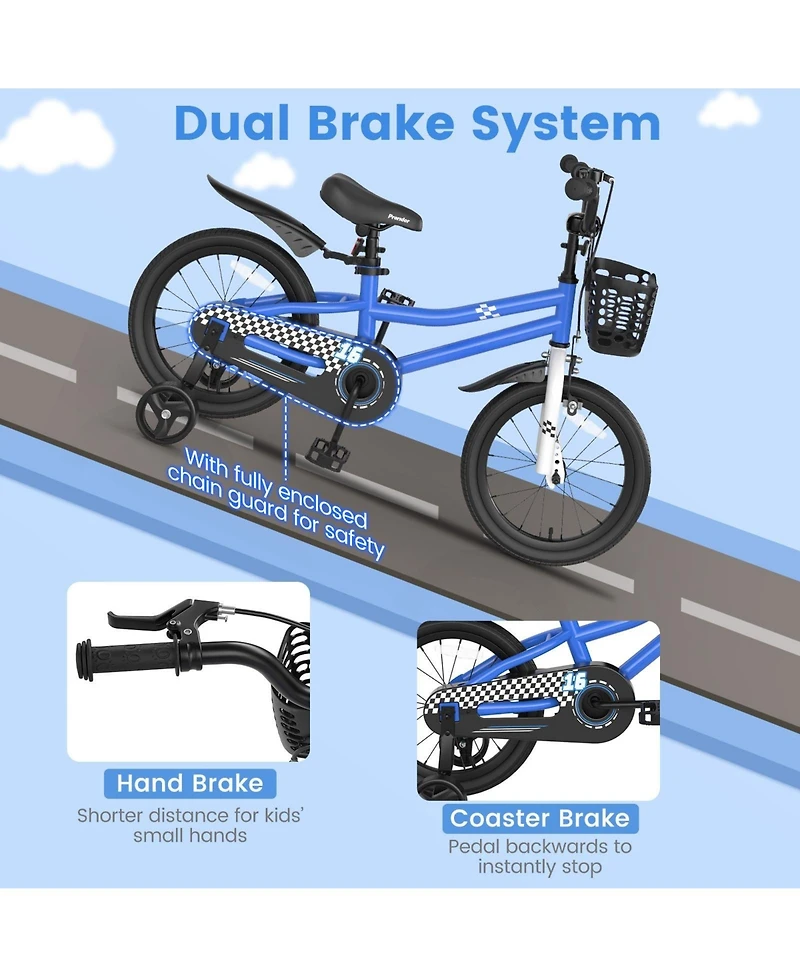 16-Inch Kids Bike with Removable Training Wheels