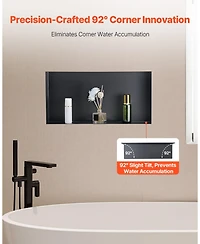 Slickblue Frameless Stainless Steel Shower Niche Recessed Shelf for Bathroom Storage