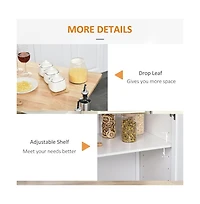 Slickblue Wooden Kitchen Storage Cabinet with Adjustable Shelves for Pantry and Dining Room Use