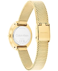 Calvin Klein Women's Twisted Bezel Gold Tone Stainless Steel Bracelet Watch, 24mm
