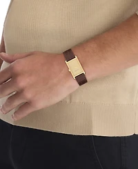 Calvin Klein Men's Dapper Brown Leather Strap Watch, 24mm