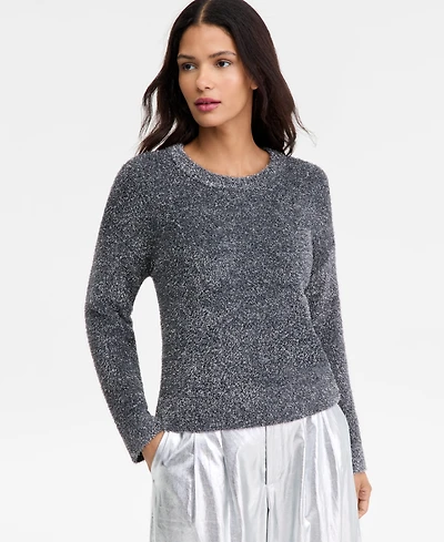 I.n.c. International Concepts Women's Metallic Crewneck Sweater