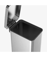 Qualiazero 50L / 13.2 Gal Slim, Stainless Steel Step On Trash Can with ring liner