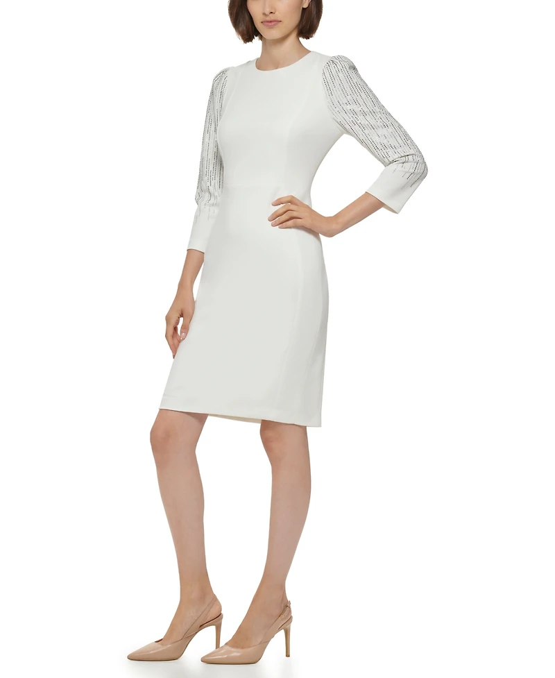 Calvin Klein Women's Bling Sleeve Sheath Dress