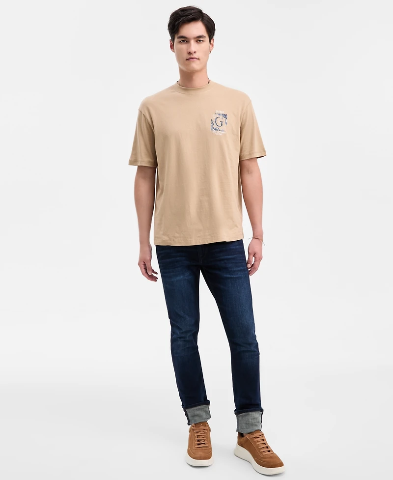 Guess Men's Embroidered Paisley Logo T-Shirt